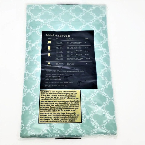 Elrene Vinyl Tablecloth 52x90 Oblong Flannel Backed Easy Care - Picture 2 of 2